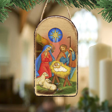 Nativity of Birth Religious Orthodox Sacred Icon Ornament - Inspirational Icon Decor - 87019