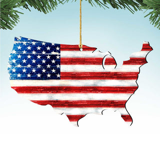 Land of the Free America Wooden Ornaments - American Patriotic Decor - 8198916