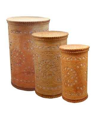 One-of-a-Kind Birch Bark Tree Wooden Boxes Set of 3 by G.DeBrekht, Unique Home Decoration Beautiful Gift Rare Find Handmade Collectible, Unique Hand Carved Gift