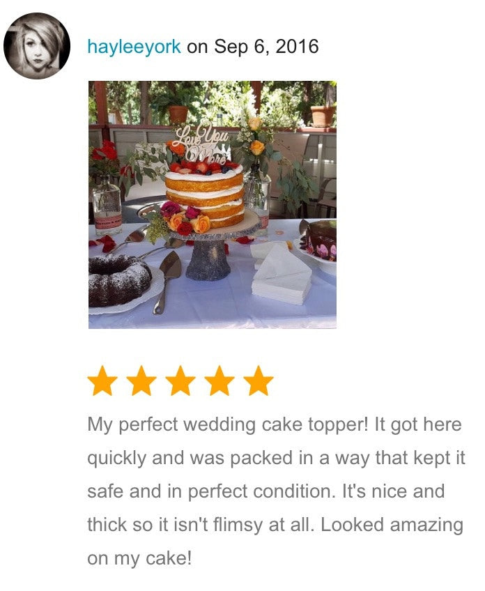 Wedding Cake Topper - Sale LOVE YOU MORE Wooden Cake Topper, Wedding cake Decor , Celebration, Anniversary, Valentine Day, Special Occasion