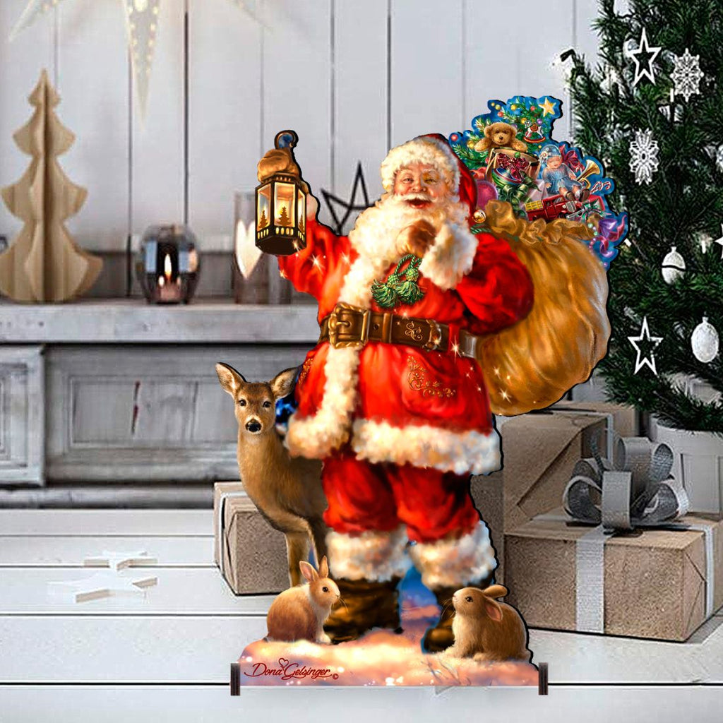 Woodland Santa Christmas Outdoor Decor by D. Gelsinger - Christmas Santa Snowman Decor - 8461028F-1105