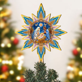 Nativity-themed Tree Topper Wooden Decor - Nativity Holiday Decor - Christmas Tree Topper