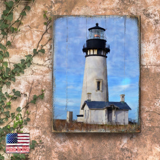 Lighthouse Wooden Coastal Wall Art by Nature Wonders - Coastal Sea-Life Decor - 95368B