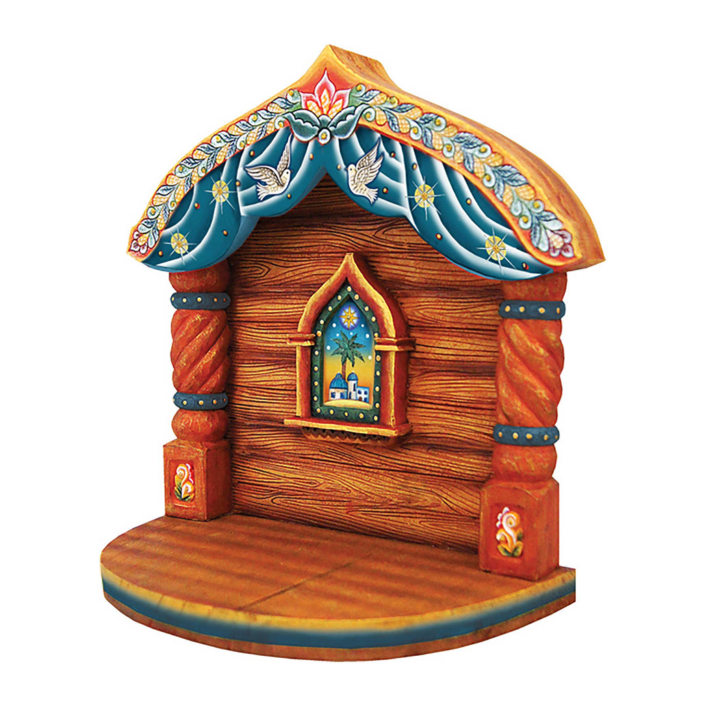 Nativity Manger Handcrafted Christmas Figurine - G. DeBrekht - Christmas Santa Snowman Decor - 525012