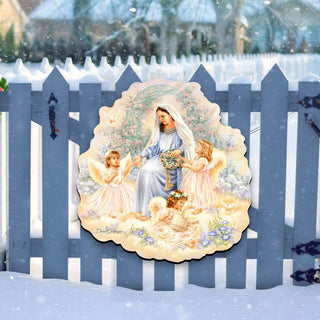 Gift of Faith Angel Wreath Nativity Door Decor by D. Gelsinger - Nativity Holiday Decor - 8461032H-0201