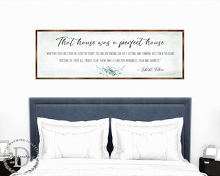 Perfect House - Wooden Inspirational Decor - JRR Tolkien - Book Quotes - Housewarming Gift - Lord of the Rings - Living Room - 310322