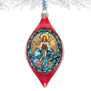 Holy Guardian Angel Drop Glass Ornament by G. Debrekht - Nativity Holiday Decor - 757-055