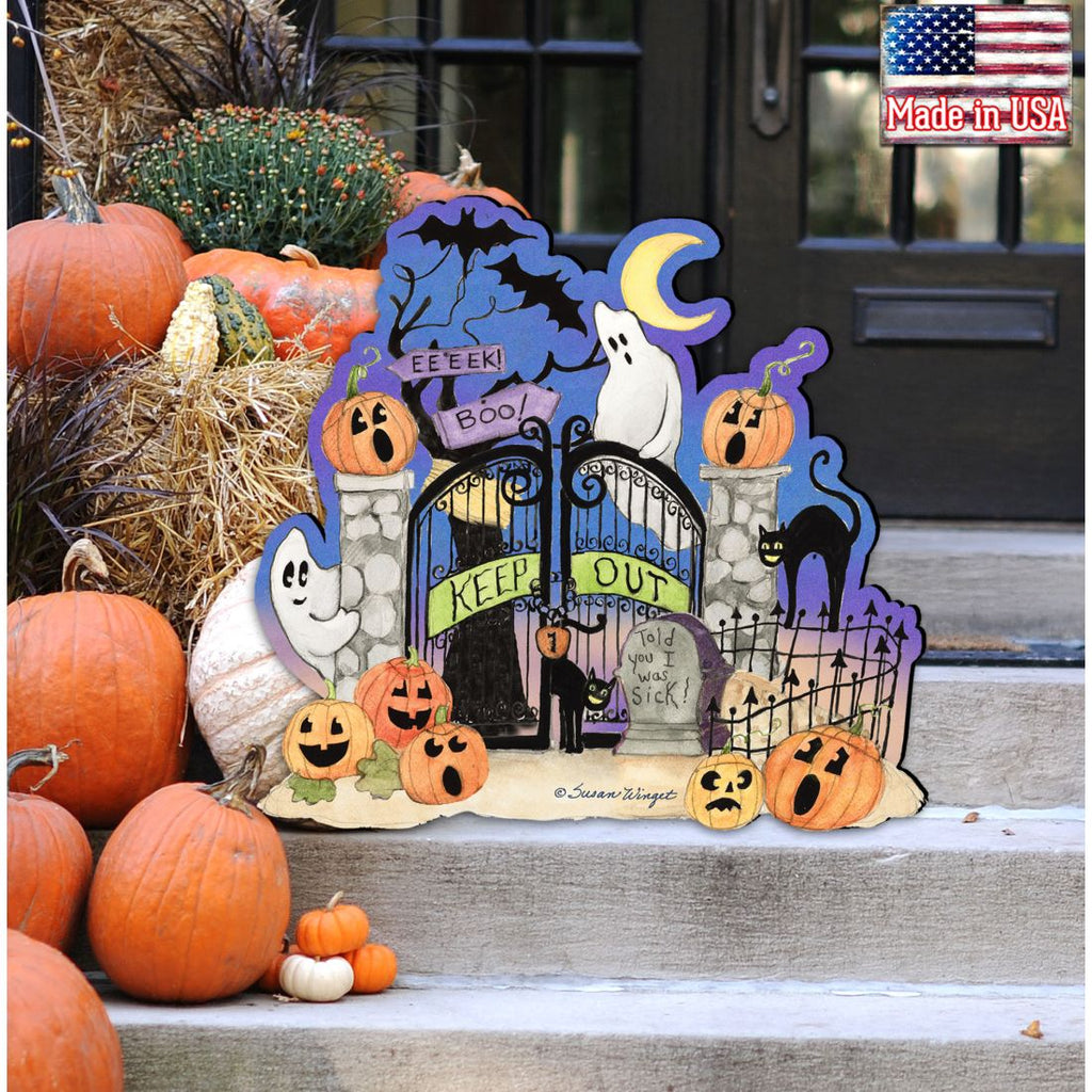 Halloween Scene Door Decor by Susan Winget - Thanksgiving Themed Halloween Decor - 8471205H-SW