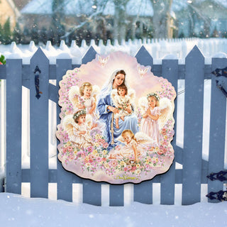 Gift of Love Angel Wreath Door Decor by D. Gelsinger - Nativity Holiday Decor - 8461031H-0108