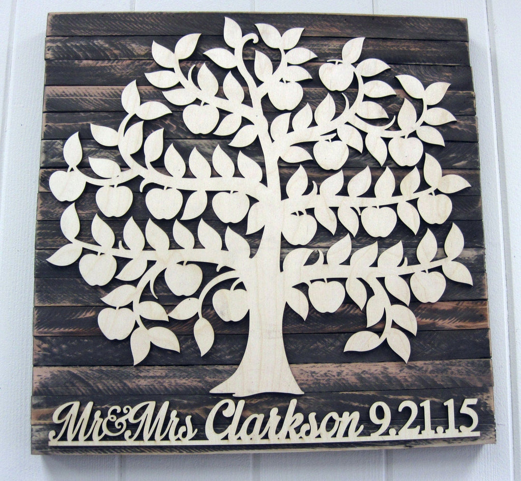 Guest Book Alternative Wedding Guest Book - Wedding Wooden Sign _ Rustic Wall Decor - Custom Family Tree - Custom Guest Book for 200 Guest