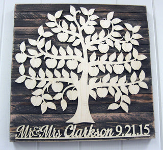 Guest Book Alternative Wedding Guest Book - Wedding Wooden Sign _ Rustic Wall Decor - Custom Family Tree - Custom Guest Book for 200 Guest