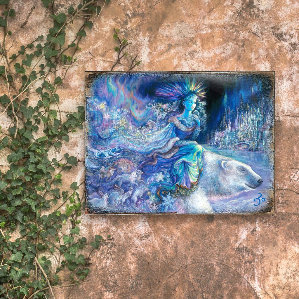 Polar Princess Fantasy Wooden Wall Art by Josephine Wall - Fantasy Decor - 852126-JW