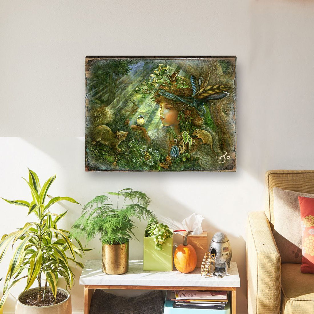 Nature Boy Fantasy Wooden Wall Art by Josephine Wall - Fantasy Decor - 852121-JW