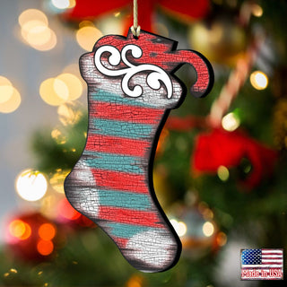 Noel Stocking Wooden Ornaments Christmas by G. DeBrekht - Christmas Decor - 8198802