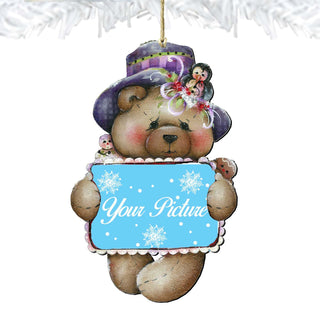 Teddy Bear Picture Frame Ornaments - Ornament for Photo - Christmas Decor - 8457510PF