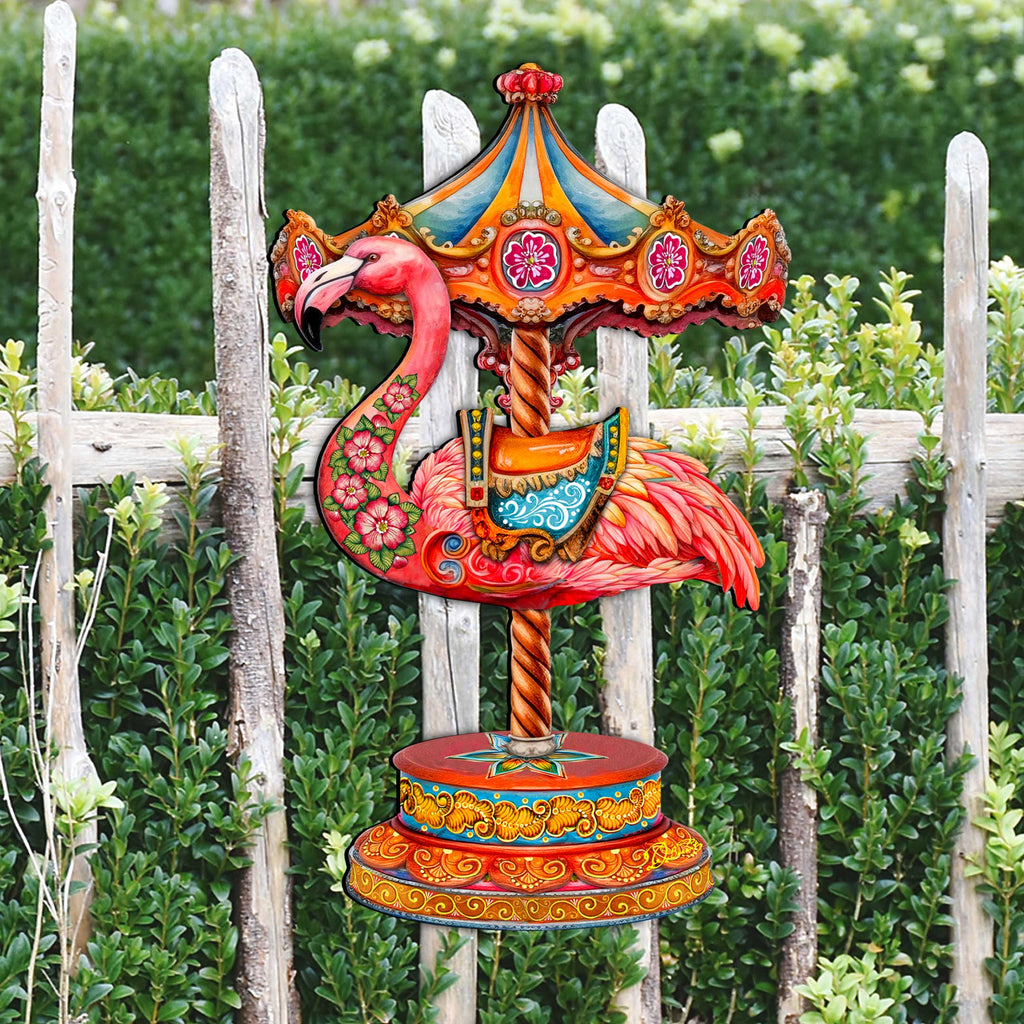 Pink Flamingo Carousel Holiday Door Decor by G. Debrekht - Love Kids Family Decor - 8652752H