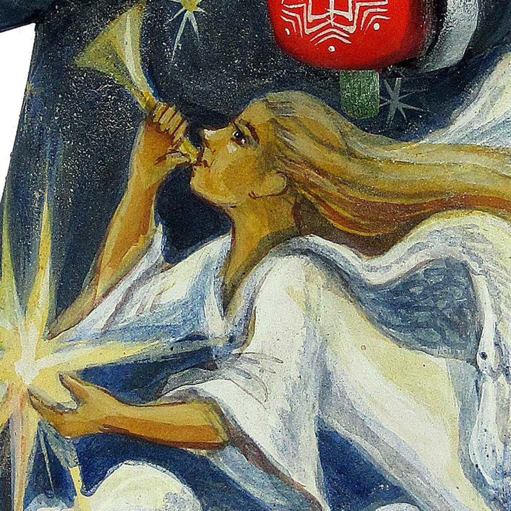 Guiding Light Angel Santa Hand-Painted WOODCARVED Figurine by G. DeBrekht - Nativity Holiday Decor - 821625 *** PRE-ORDER - Handmade Just for You! ***