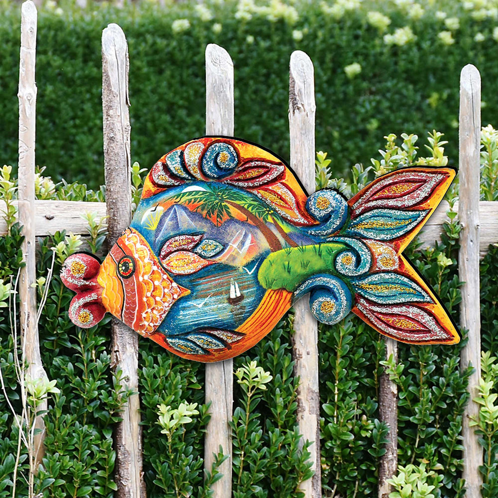 Paradise Fish Beach House Door Decor by G. DeBrekht - Coastal Holiday Decor - 8126161H
