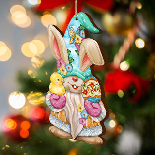 Easter Egg and Chick Gnome Wooden Ornaments by G.DeBrekht - Easter Spring Decor - 8611017-S2