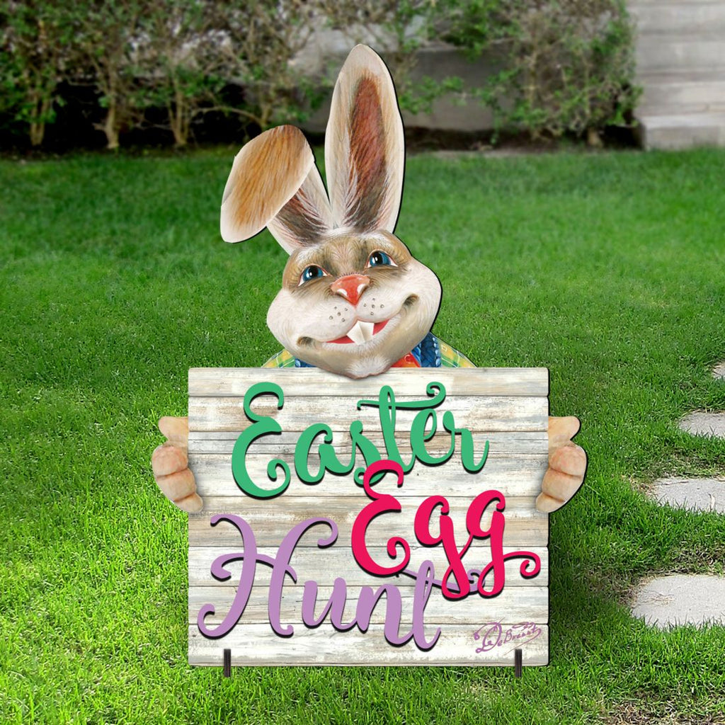 Easter Egg Hunt Bunny Yard Sign by G. DeBrekht - Easter Spring Decor - 8154423-2F