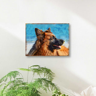 Amadeus German Shepherd Wooden Wall Art by Nature Wonders - Pets Dog and Cats Decor - 95343B