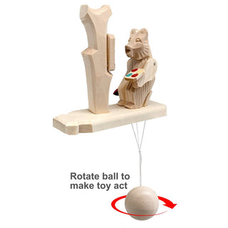 Artist Bear Animated Spinning Old-World Decoration by GDeBrekht - Wildlife Holiday Decor - 191000-02
