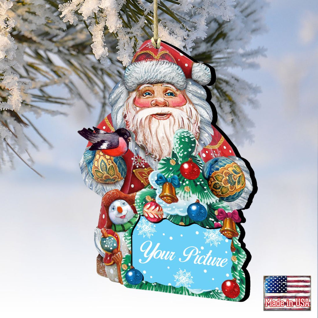 Santa Christmas Picture Frame Ornaments - Ornament for Photo - Christmas Santa Snowman Decor - 8119181PF