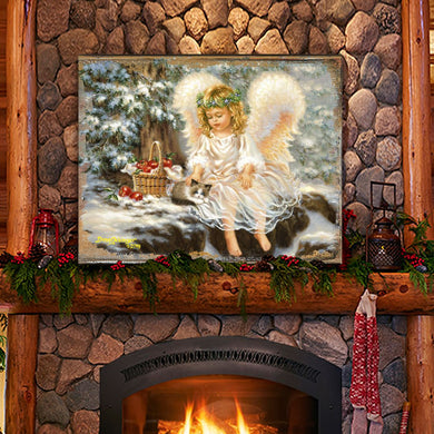 American Angel Winter Companions Wooden Wall Art by D. Gelsinger - Nativity Holiday Decor - 95657B-0718