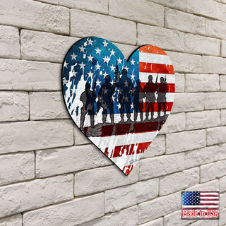 USA Military Heart Holiday Door Decor - American Christmas Decor - 8187130H