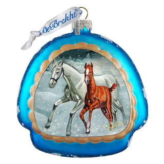 Winter Horses Glass Ornament by G. DeBrekht - Christmas Decor - 756-015