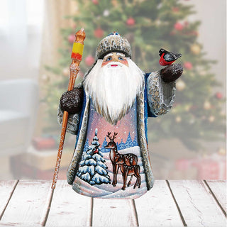 Santa Sing Song Bird Hand-Painted WOODCARVED Masterpiece by G. DeBrekht - Wildlife Holiday Decor - 8215580