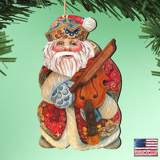 Musician Santa Wooden Ornaments by G. DeBrekht - Christmas Santa Snowman Decor - 8116213
