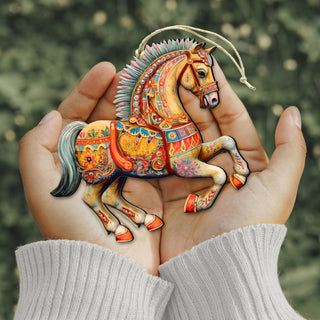 Carousel Horse Wooden Ornaments by G. Debrekht - Christmas Decor - 8100193-3