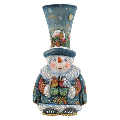Frosty Carolers Snowman Figurine - Hand-painted Limited Edition Christmas Collectible by G. Debrekht Reserve - 516426