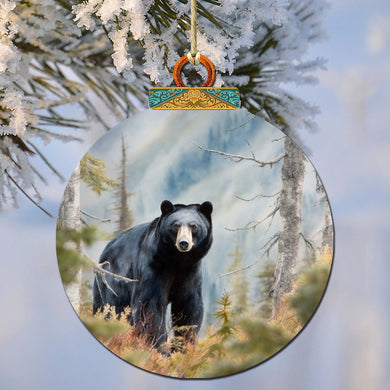 Alaskan Black Bear Journey Wooden Ornaments by G.Debrekht - Wildlife Holiday Decor - 870072
