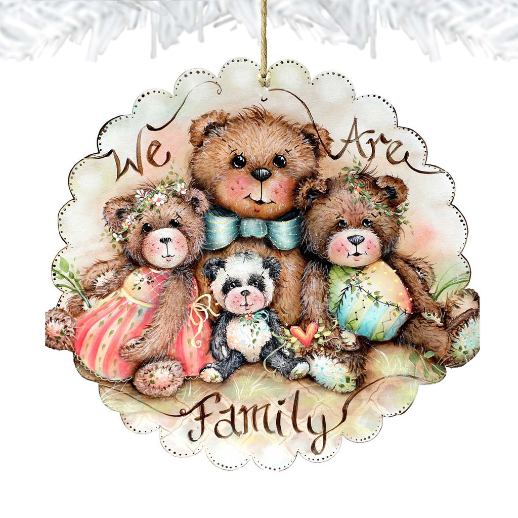 We Are Family ~ Bears Wooden Ornaments by Jamie Mills-Price - Christmas Decor - 8457703