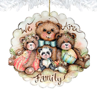 We Are Family ~ Bears Wooden Ornaments by Jamie Mills-Price - Christmas Decor - 8457703