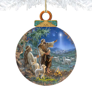 Shepherd Gliding Star Wooden Ornaments by Gelsinger - Nativity Holiday Decor - 8021121-2-1557
