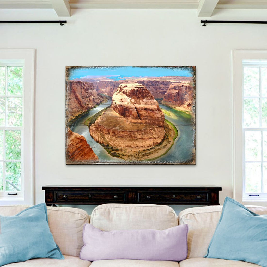 Canyon Island Art Wooden Wall Art by Nature Wonders - Nature Wildlife Decor - 95282B