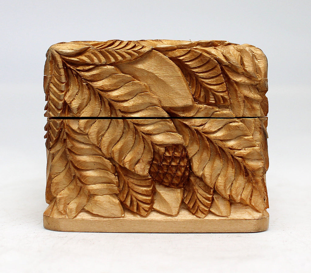One-of-a-Kind Floral Wood Carved Jewelry Box 2.5