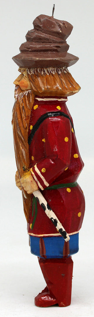 One-of-a-Kind Old Man Wizard WOODCARVED Ornament Handpainted Figurine 6
