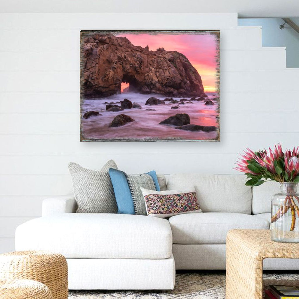 Ocean Sunset Art Wooden Wall Art by Nature Wonders - Nature Wildlife Decor - 95403B