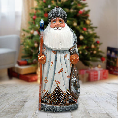 Twinkle Yuletide White Hand-Painted WOODCARVED Masterpiece by G. DeBrekht - Christmas Decor - 821614
