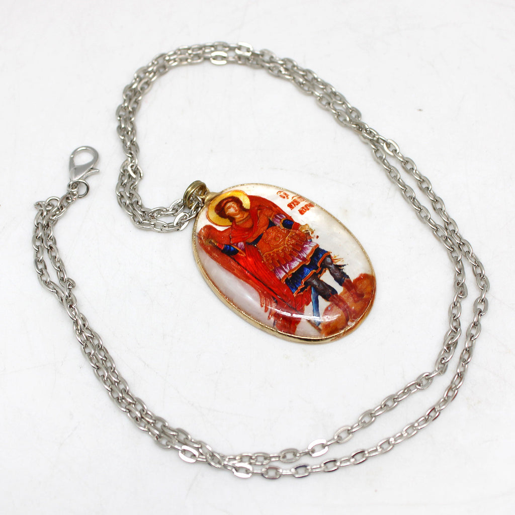 One-of-a-Kind Mother of Pearl Lacquered Miniature Jewelry Pendant 1 x 1.75