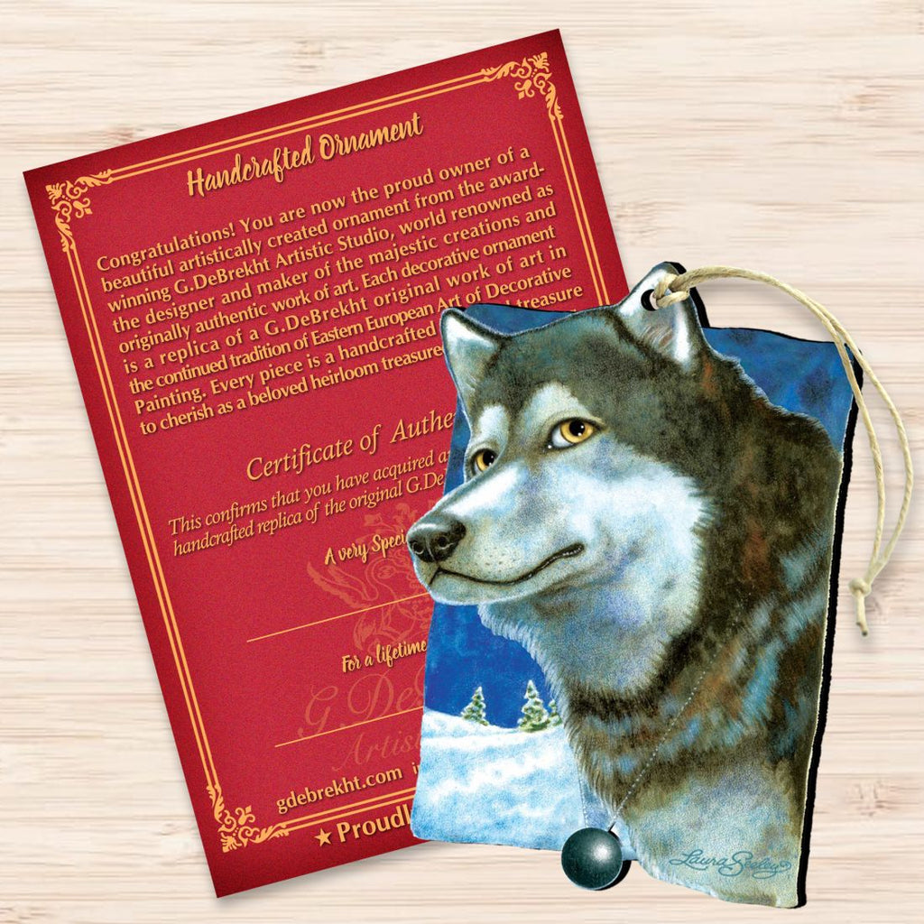 Snow Tracks Wooden Ornaments Pets by Laura Seeley - Pets Dog and Cats Decor - 8511014-LS