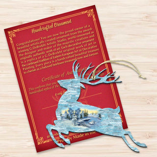Prancing Deer Wooden Ornaments by G. DeBrekht - Wildlife Holiday Decor - 8198211-1