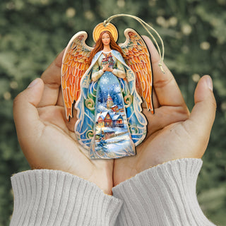 Blessing Home Angel Wooden Ornaments by G. DeBrekht Nativity Holiday Decor - 8611021