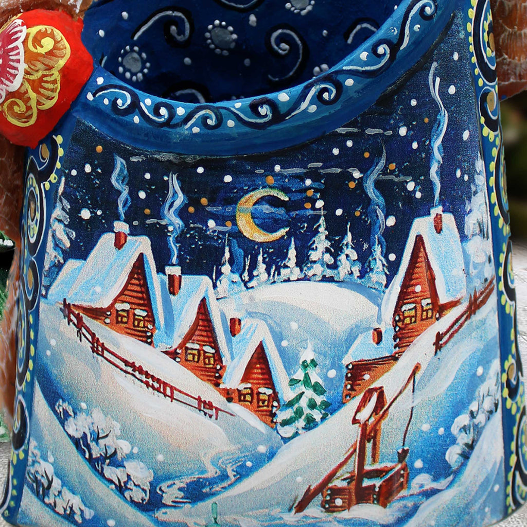 Christmas Night Santa Hand-Painted WOODCARVED Masterpiece Figurine by G. DeBrekht - Christmas Decor - 8203024 *** PRE-ORDER - Handmade Just for You! ***