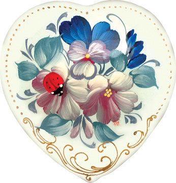 Handpainted Lacquered Miniature Jewelry Brooch Pin by G.DeBrekht Unique Handmade Gift Collectible and Home Decoration