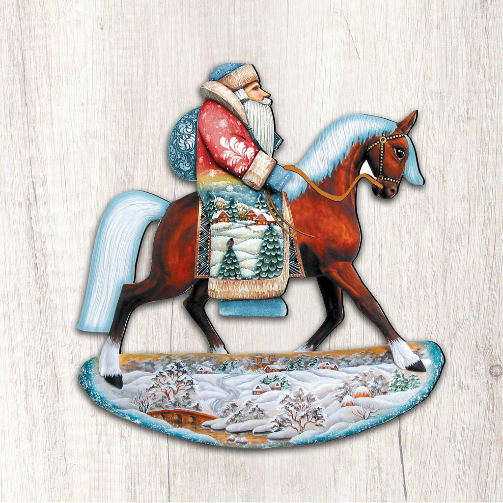 Horsey Santa Christmas Christmas Door Decor by G. DeBrekht - Christmas Santa Snowman Decor - 8151121H